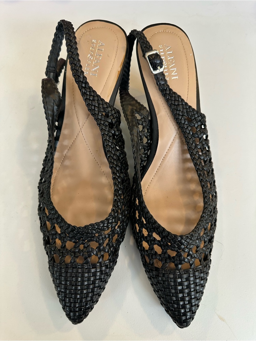 Alfani Black Woven Slingback Flats - Step N Flex Size 10 - Picture 2 of 4